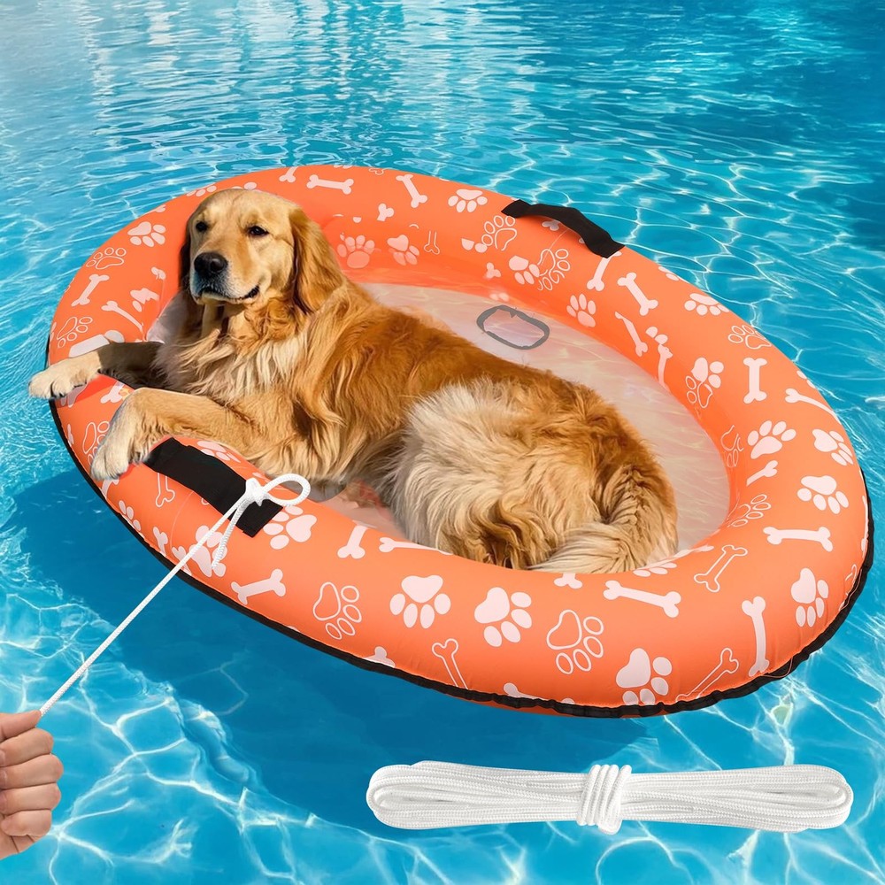 Puncture-Proof Large Dog Pool Float 59x39 Inches for Pets