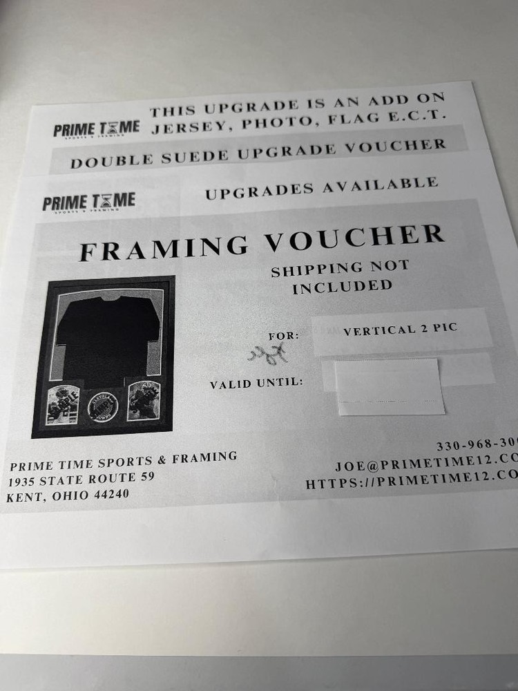 Jersey Vertical 2 Pic Framing Voucher & Double Suede Upgrade Voucher-image