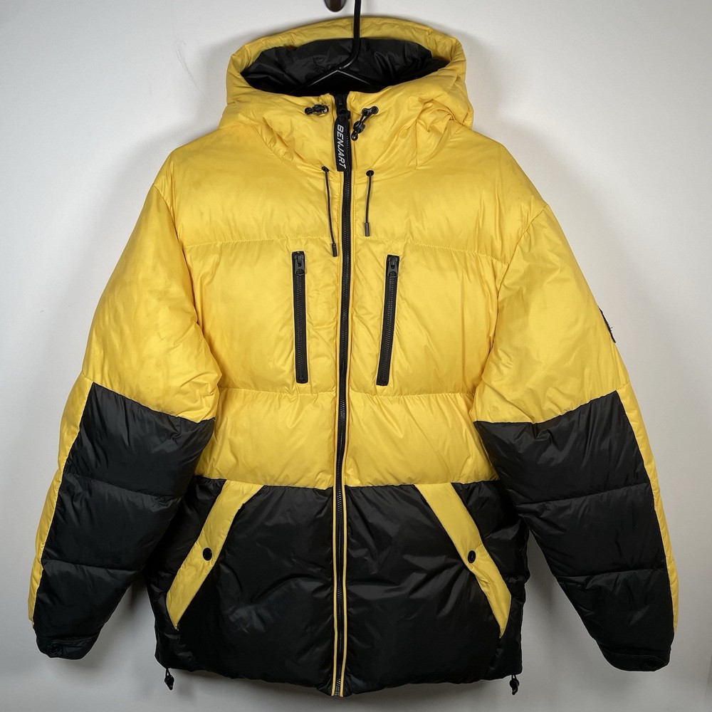 Benjart HRH Yellow Black Puffer Jacket for Men Size Large