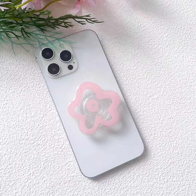 Aesthetic Flower Phone Grip – Adhesive Phone Stand for Smartphones