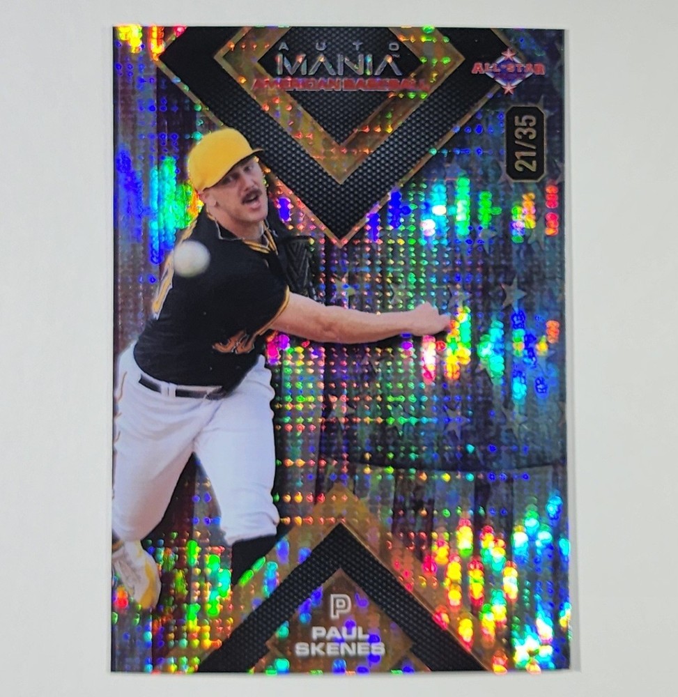 🔥 2024 WILD CARD /35 AUTO MANIA ROOKIE RC PAUL SKENES PITTSBURGH PIRATES PULSAR