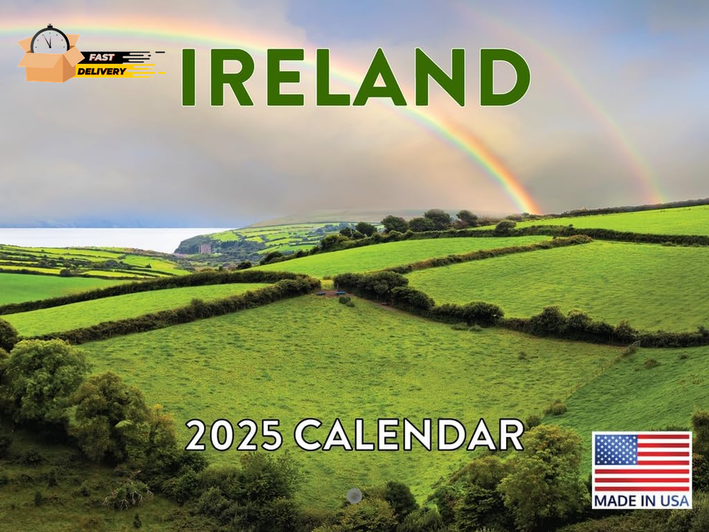 Ireland 2025 Wall Calendar – 12-Month Irish-Themed Gift Made in the USA