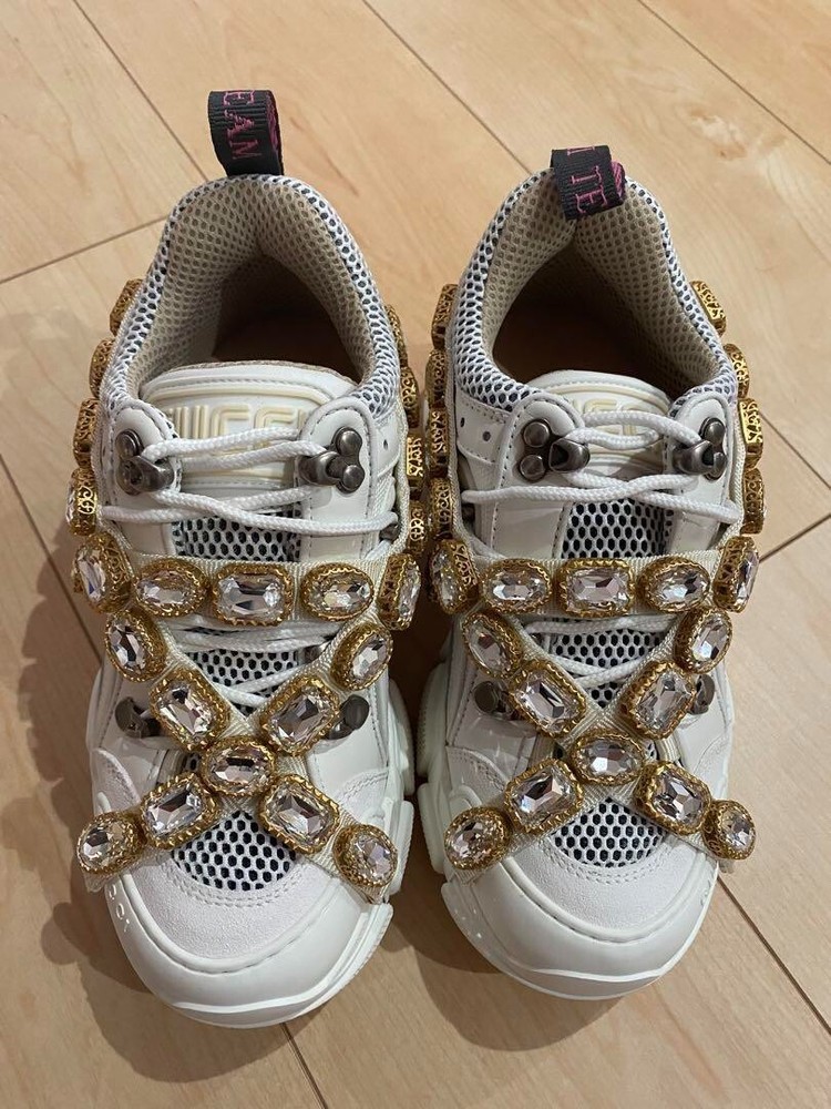 Gucci Flashtrek Crystal Sneakers New Rare