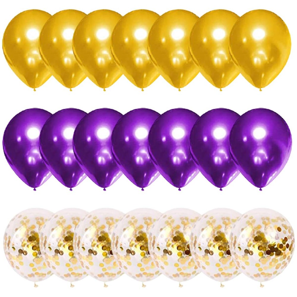 Purple Gold Balloons Set - 50PCS Purple and Gold Latex Balloons Party Balloon...