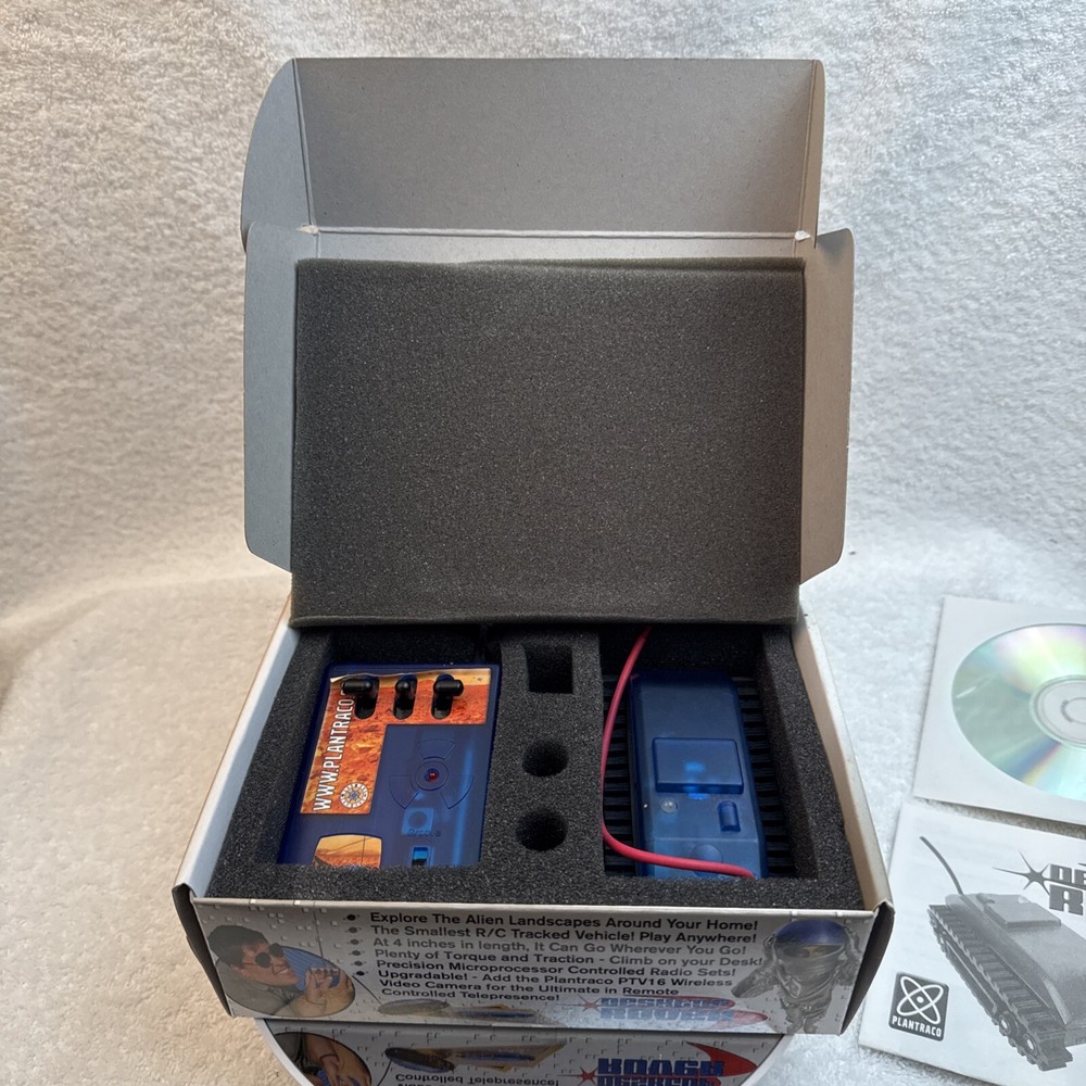 Vintage 80s Plantraco RC Desktop Rover Tank with Laser Tag 27MHz Tested