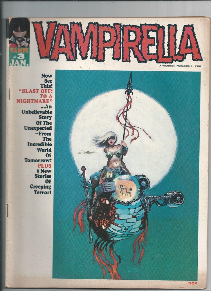 Vampirella #3 Vintage Warren Magazine 1970 Vaughn Bode Art Fine Condition