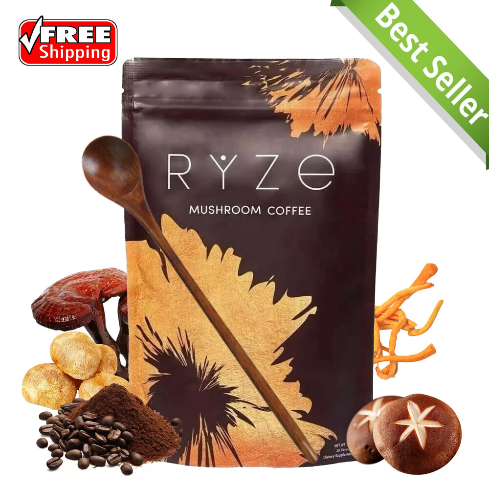 RYZE Mushroom Coffee 30 Servings - Organic Coffee Supplement - Boost Energy