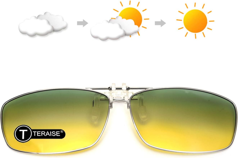 Polarized Flip-Up Clip-On Sunglasses for Anti-Glare Day and Night Vision