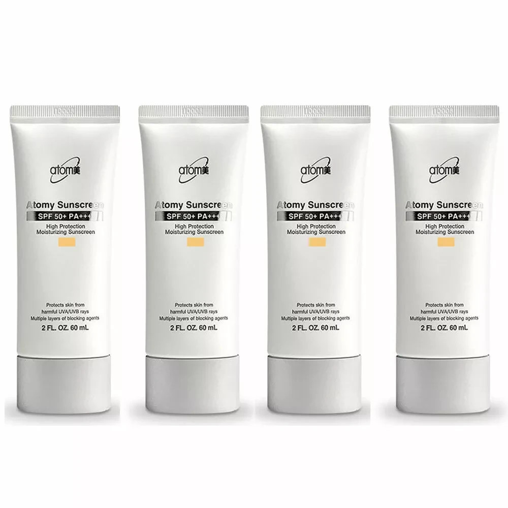 Atomy SPF 50+ PA+++ Sunscreen Cream 60ml High Protection Beige Fast Safe 4 Pack