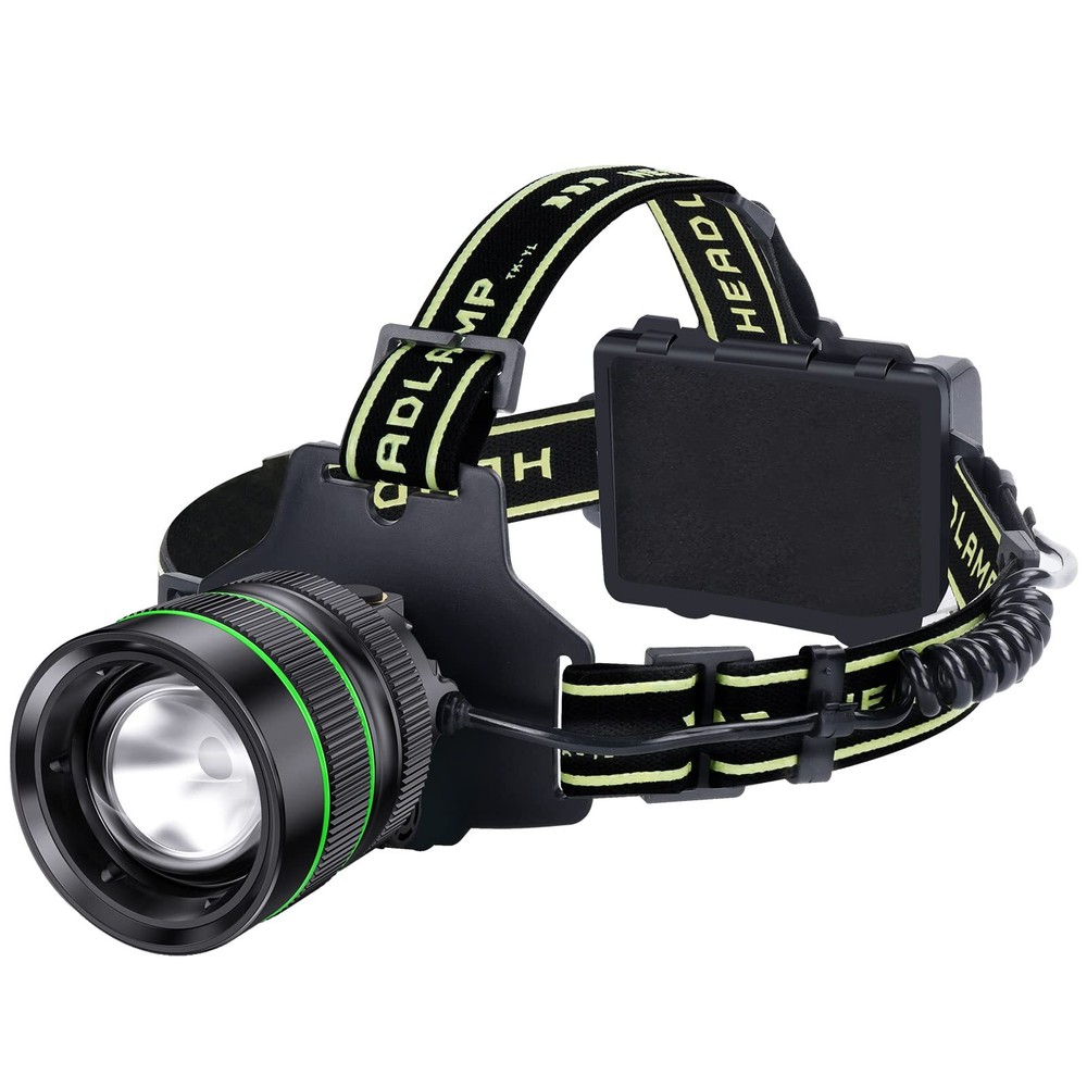 120,000LM Super Bright LED Rechargeable Headlamp, Zoomable Head lamp with 5 L...