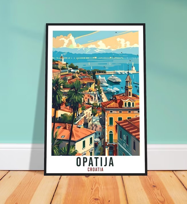 Opatija Travel Print Croatia Wall Art Wall Hanging Home Décor