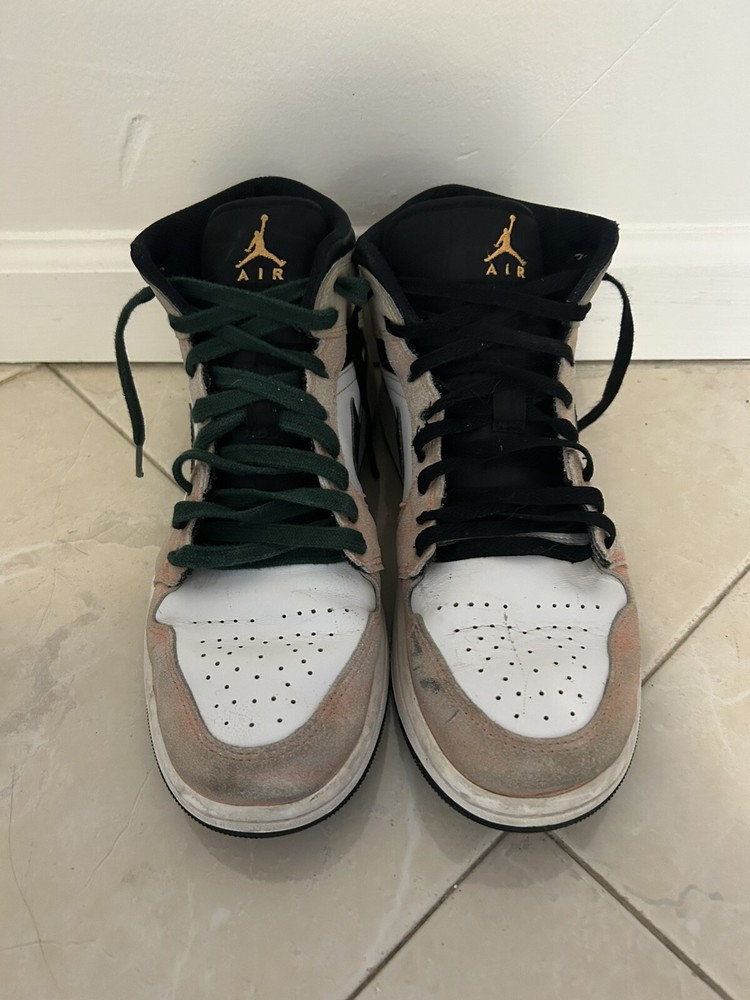 Nike Air Jordan 1 Mid SE GS Size 10 White Yellow Orange