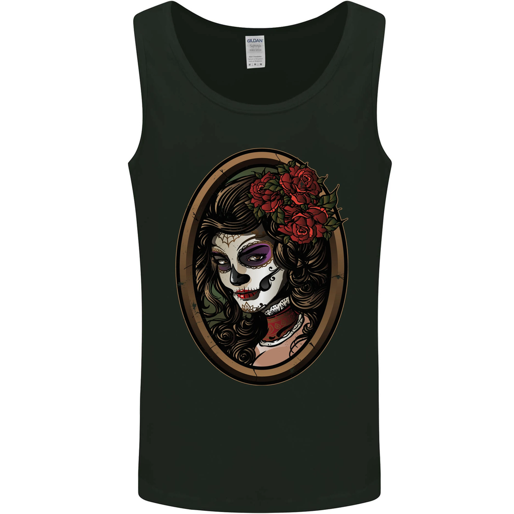 Day of the Dead La Catrina DOTD Sugar Skull Mens Vest Tank Top