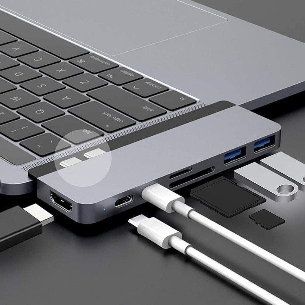 HyperDrive DUO 7-in-2 USB-C Hub for Apple MacBook Pro/Air - Space Gray *New*