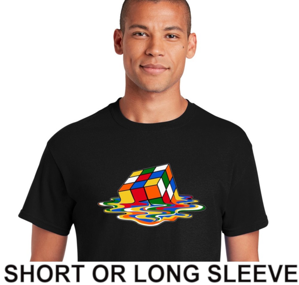 Melting Rubik Cube Big Bang Theory Men's Funny Sheldon Cooper T-Shirt