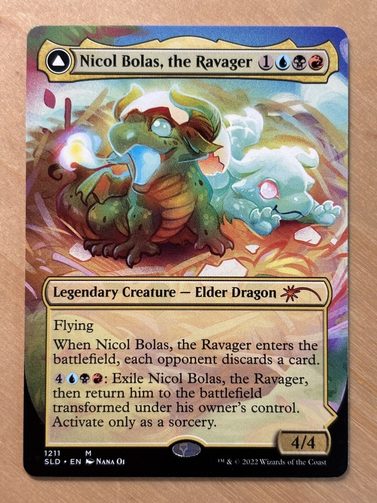 MTG Magic 1x Nicol Bolas the Ravager Borderless Thick Card Secret Lair Drop NM