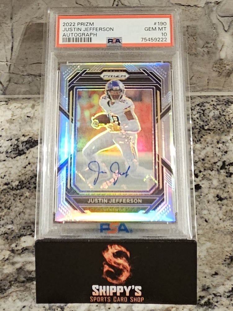 2022 Panini Prizm Silver Auto Justin Jefferson #190 SP PSA 10 Gem Mint