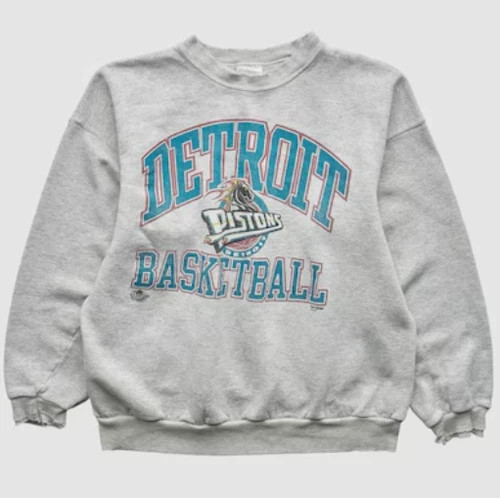 Detroit Pistons Basketball Club logo ash color sweatshirt