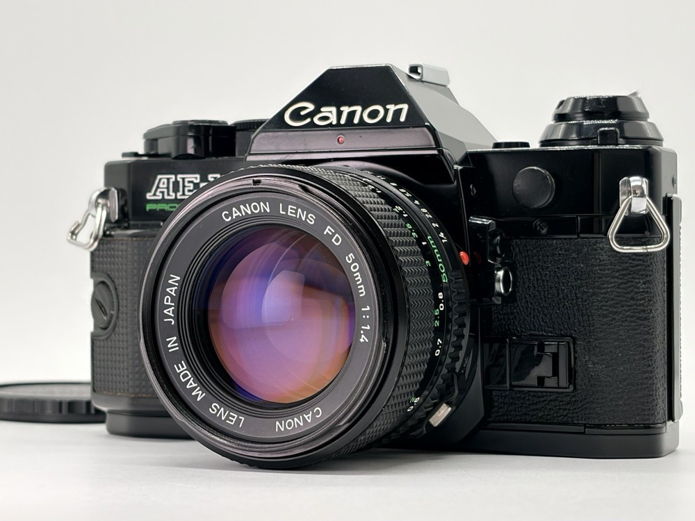 [A MINT] Canon AE-1 Program Black Film Camera New FD 50mm f/1.4 Lens From JAPAN