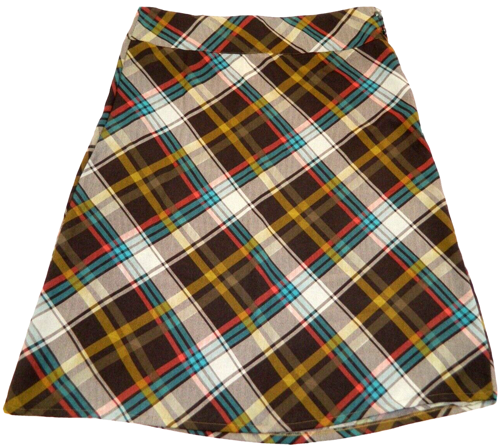 NEW Women's Skirt Gold Flava Plaid Microfiber Tag Plus 24 measured Size 42