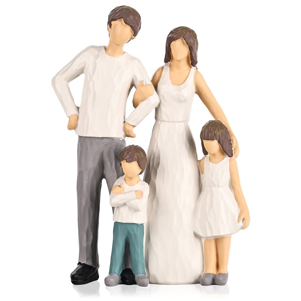 Family Figurines Decor Family of 4 Figurines,Resin Family Figurine Sculpture,...