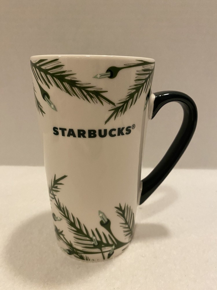 Starbucks 16oz Holiday Mug 2020 Evergreen Needles & Lights Design