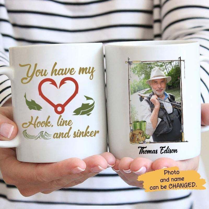You Have My Heart Fisherman Photo Personalized Coffee Mug Family Gift Funny Gift