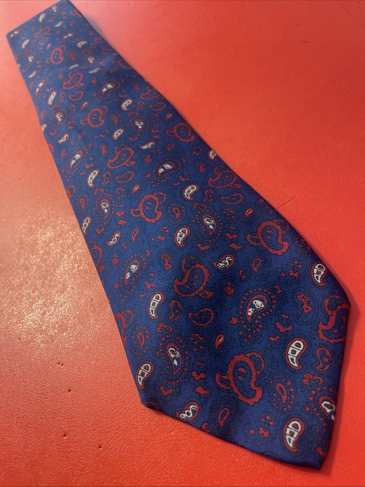 Vintage EUC Brooks Brothers Silk Paisley Tie USA Made Black Label UK Printed