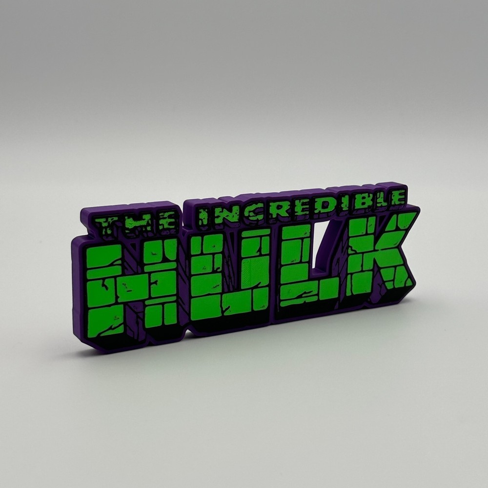 Incredible Hulk Marvel Comics Logo 3D Printed Sign Collectible Display Decor