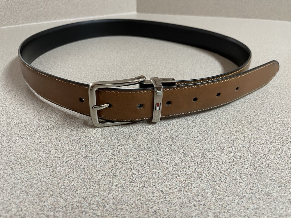 Tommy Hilfiger Reversible Brown Black Mens Belt Size 34-36