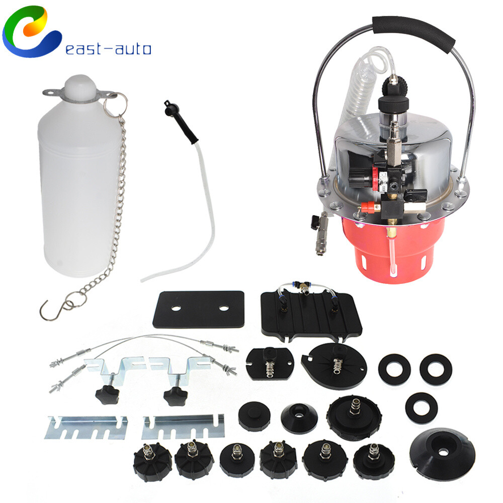 Portable Pneumatic Air Pressure Kit Brake & Clutch Bleeder Valve System Tool