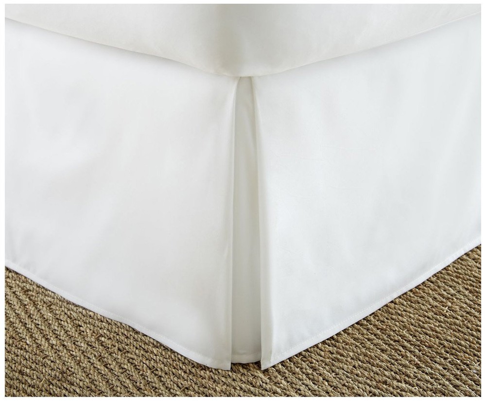 , White Home Collection Premium Pleated Dust Ruffle Bed Skirt, Queen (IEH-BED...