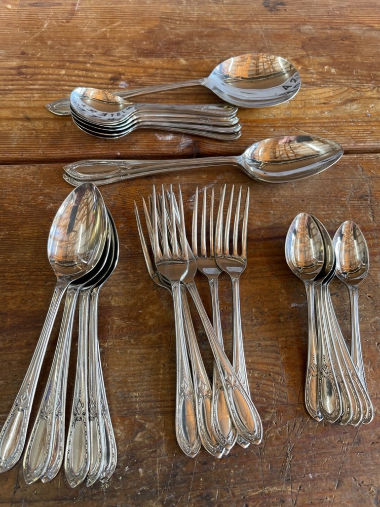 Deco Cutlery Bergil Nickel Silver 27-Piece Spoon Fork Server Set
