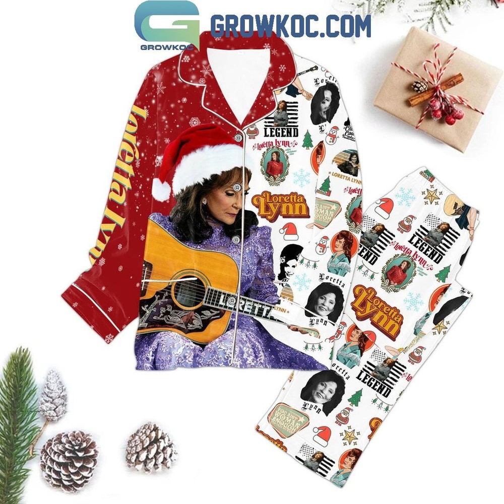 Loretta Lynn Christmas Pajamas - You Aint Woman Enough To Take My Man Holiday Polyester Sleepwear