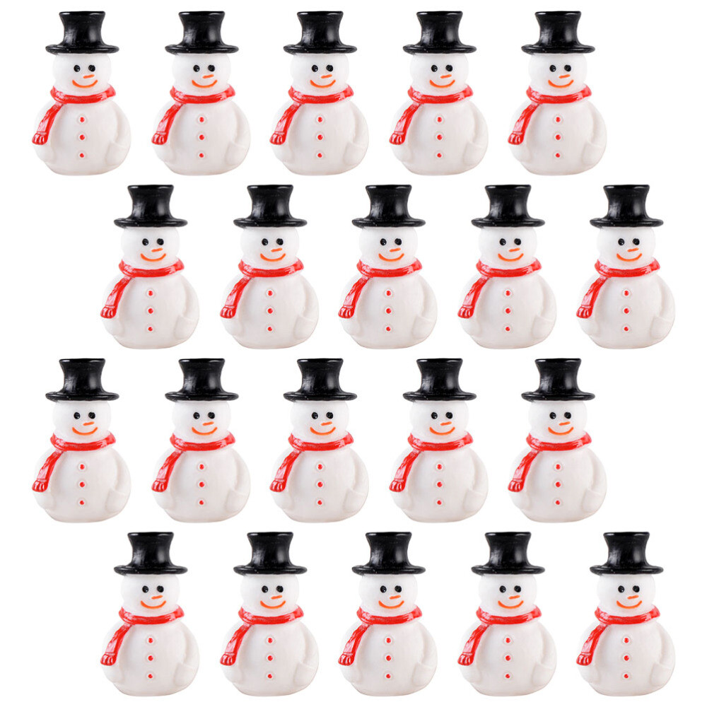 20 Pcs Christmas Decor Mini Snowman Figurines Ornaments Miniature Figures Child