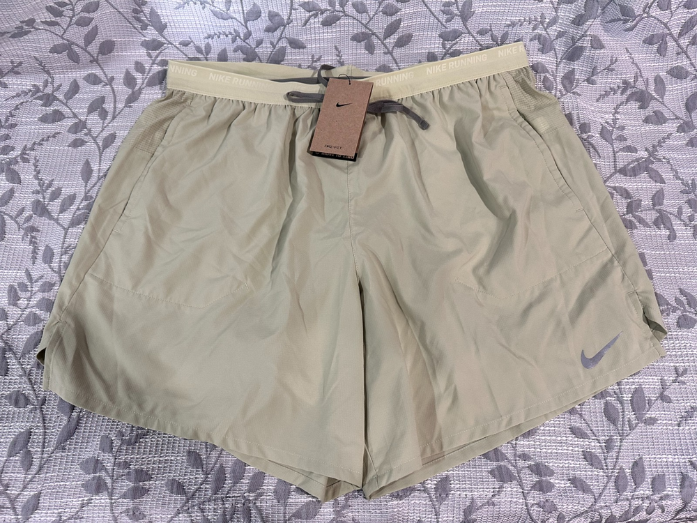 Nike Stride Dri-FIT Men’s Size XXL Olive Aura 7” 2-in-1 Running Shorts $65 NWT