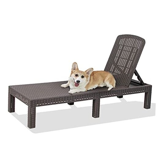 Waterproof Resin Pool Chaise Lounge in Mocha - Outdoor Relaxation  