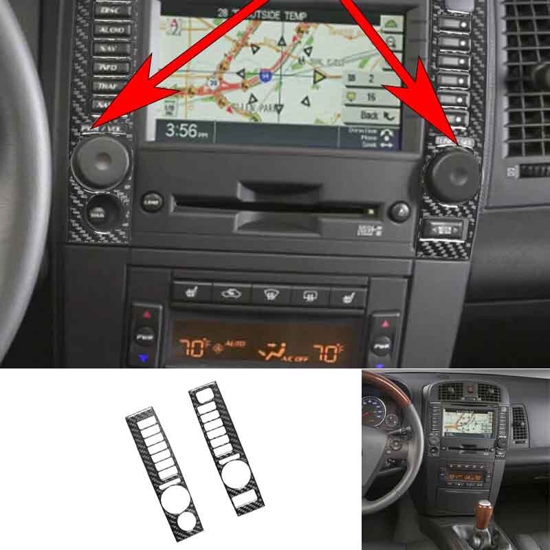 2Pcs Vehicle Carbon Fiber 2003-2007 Navigation Panel For Cadillac CTS Cover Trim