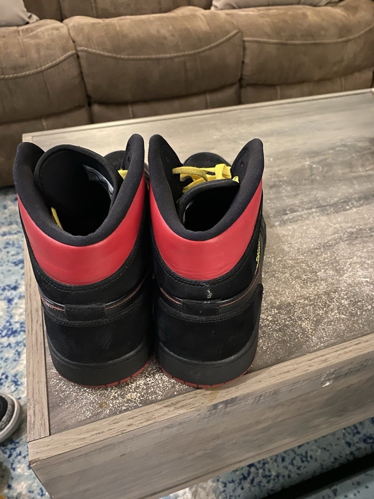 This Is The Air Jordan 1 Mid Black Gym Red Size 13 Great Condition No Box Clean