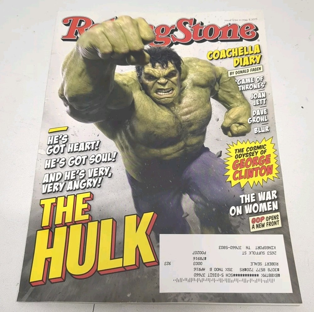 Rolling Stone Magazine Issue  #1234 - May 7, 2015 - The Hulk Cover