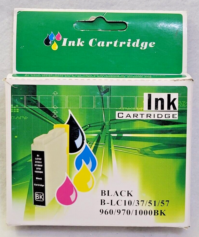 Ink Cartridge Black  B-LC 10  37  51  57  960  970  1000BK  Brother Compatible