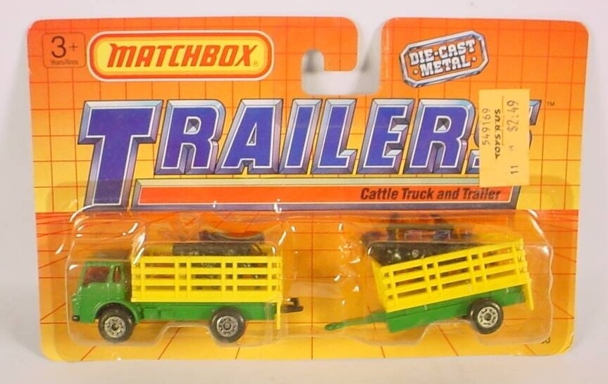 Matchbox TP-103 Green Cattle Truck and Trailer