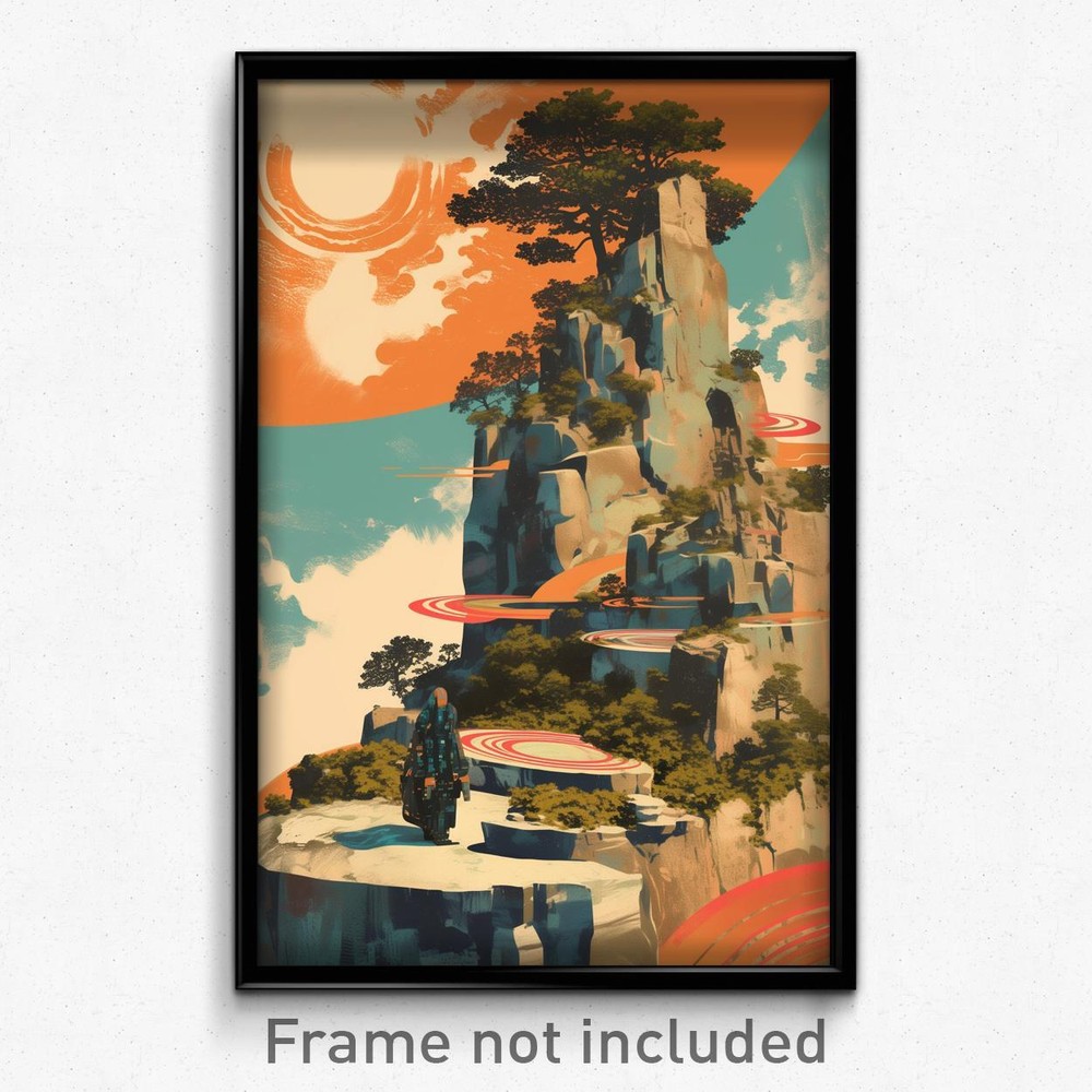 Psychedelic Retro Film Art Poster with Round Outcropping Design