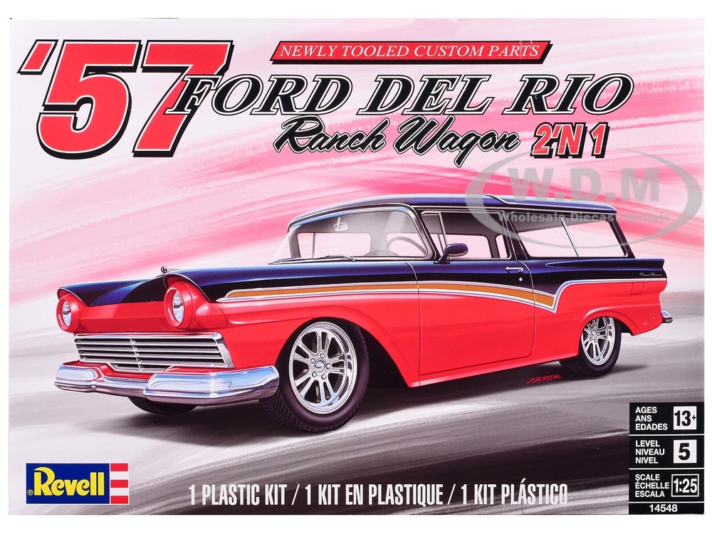 LEVEL 5 MODEL KIT 1957 FORD DEL RIO RANCH WAGON 2-IN-1 1/25 BY REVELL 14548