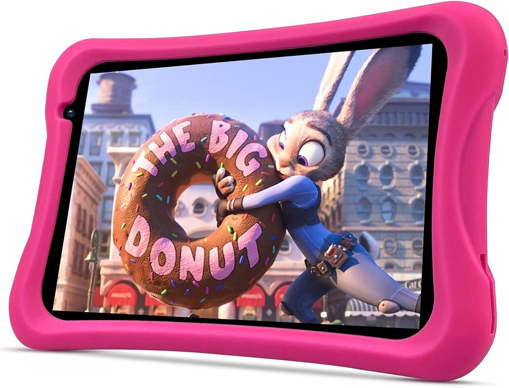 PRITOM 8 inch Kids Tablet, Quad Core Android 64GB, WiFi, Pink