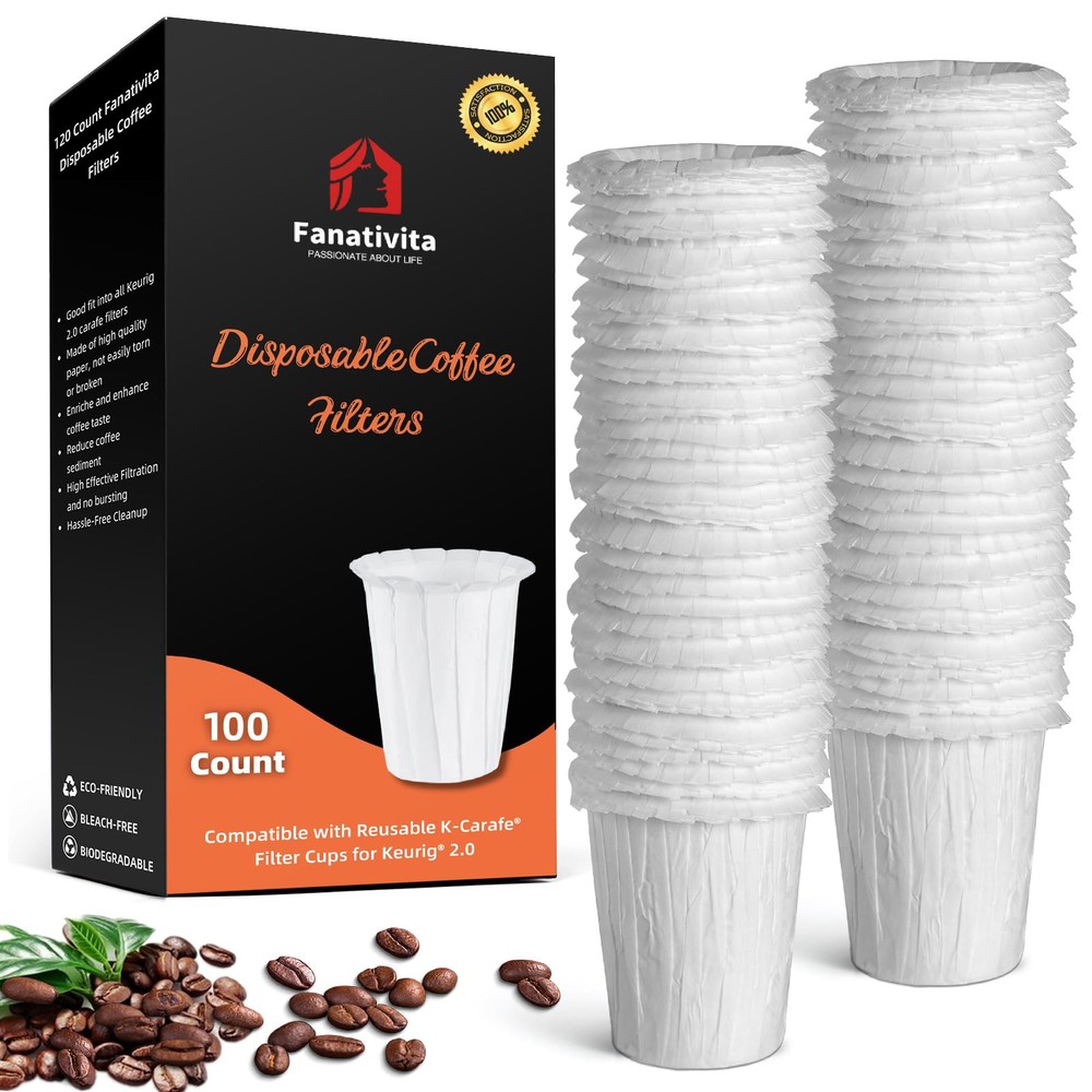 Disposable coffee filters compatible with K-Cup K-Carafe Cuisinart SS-RFC and more