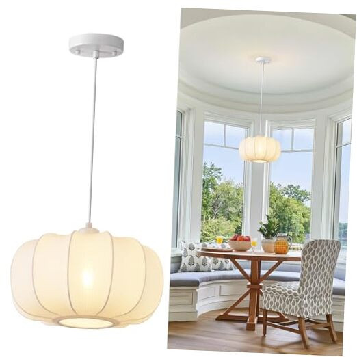 12.6'' Stretch Fabric Pendant Light, Dining Room Chandelier Lighting Fixture
