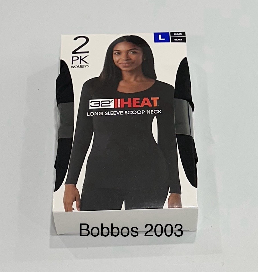 32 Degrees Heat Women's 2-Pack Long Sleeve Scoop Neck Tee, Black/Black, L