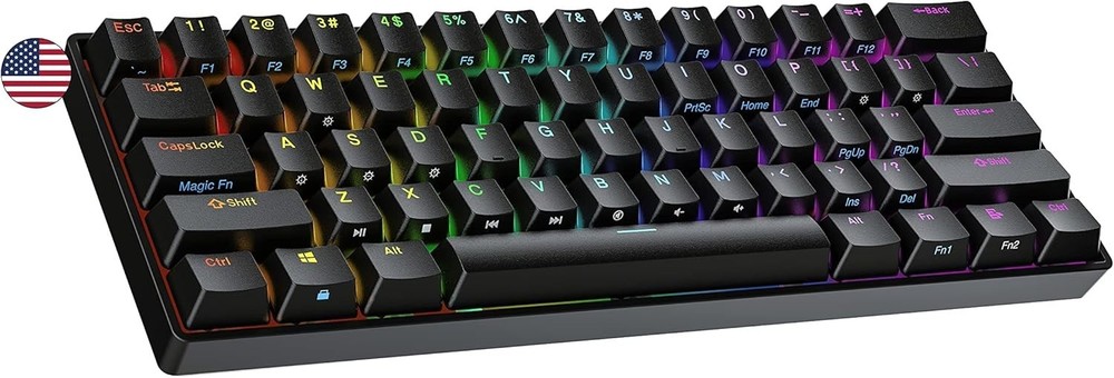 Ranked S60 Supernova 60% Hot Swappable Keyboard US – Gateron Optical Blue – RGB