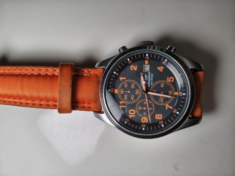 Citizen Orange Black Chronograph Watch for Men - Sporty & Stylish